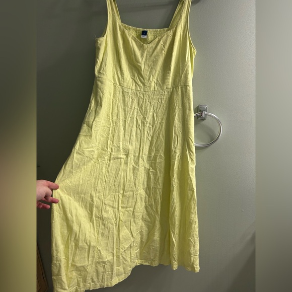 Old navy sunny fit and flare linen blend midi dress - Picture 9 of 10